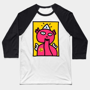 Pink Cool Alien Graffiti Baseball T-Shirt